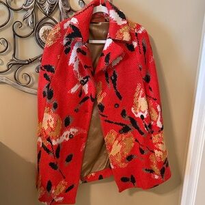 Missoni Red Cape with Black and Gold Patterns